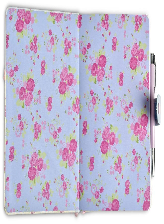 iscream Vegan Leather Satin Ribbon Accent Lined-Page 8.5" Journal with Ball Point Pen - Vintage Vibes - Image 2