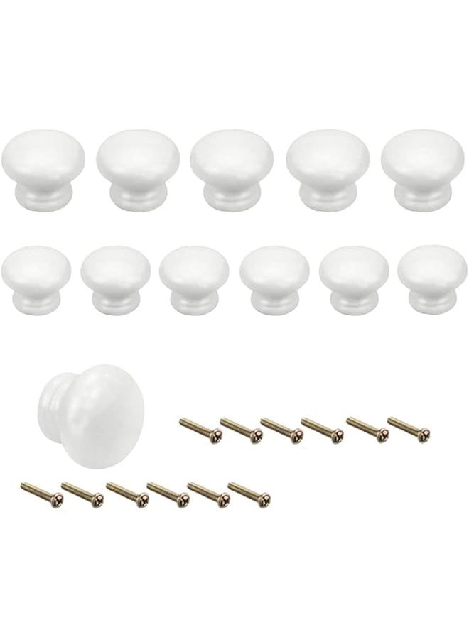 PROMASS promass 12PCS Wood Cabinet Knobs Drawer Knobs Round Cabinet Dresser Knobs with Screws Pulls Door Knobs Drawer Handles Knobs for Cabinets and Drawers  - Image 1