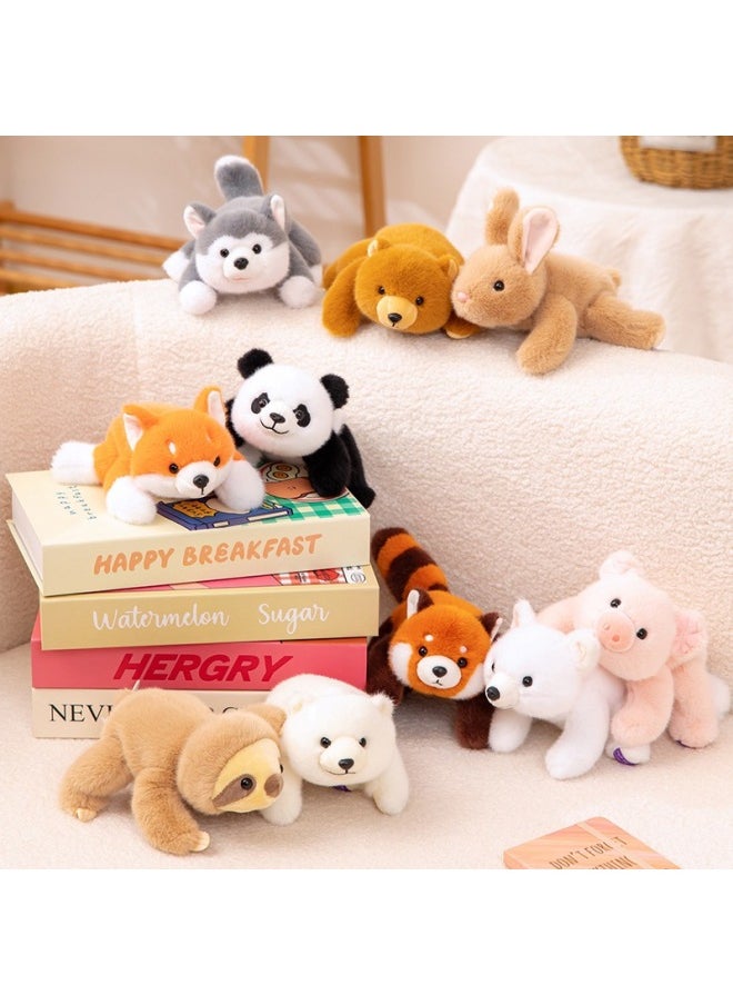 Generic - Genuine Very Precious Sweet Three-position Animal Doll Sloth Lie Prone Small Doll Palm Treasure Raccoon Plush Toy-Color:18cm Fragrant Three-coloured Animals--coon-Height:Default Items - Image 1