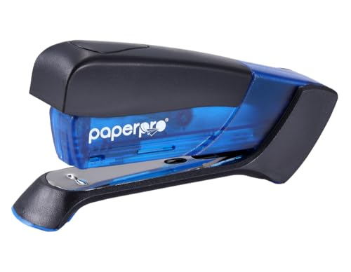 PaperPro Compact Classic Desktop Stapler 15 Sheet Capacity No Effort One Finger 80 Easier Stapling Blue - Image 1