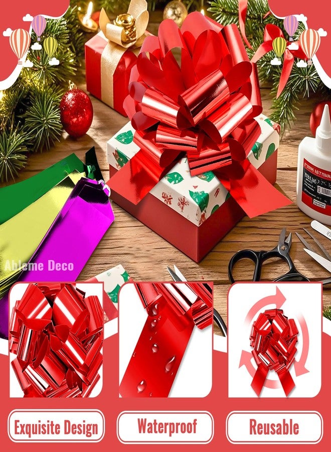Ableme Deco 12 Inch Large Pull Bow for Car, Present, Bike, Appliances, Reusable PVC Bow Ribbon for Christmas, Wedding, Birthday, Party Decoration (Red - Image 5