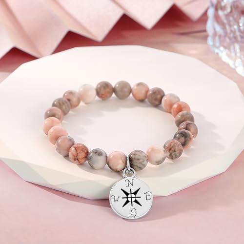 Parma77 2025 Graduation Gifts for Her, High School College Graduation Gifts for Women, Inspirational Compass/Heart Graduation Bracelets with Gift Message Card for Women Daughter Sister Friends - Image 4