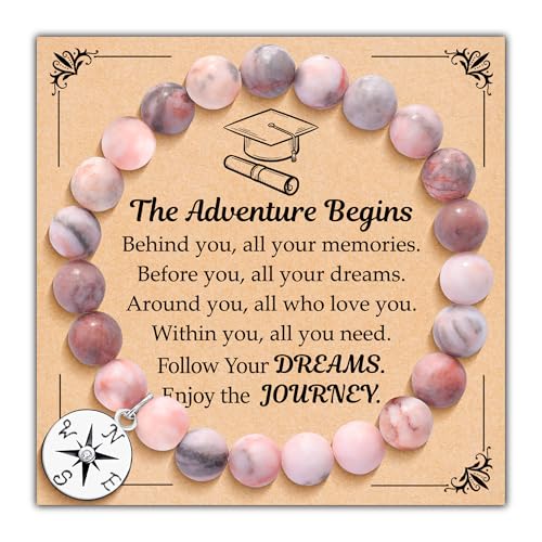 Parma77 2025 Graduation Gifts for Her, High School College Graduation Gifts for Women, Inspirational Compass/Heart Graduation Bracelets with Gift Message Card for Women Daughter Sister Friends - Image 1