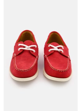 Club Room Men Lace Up Boat Shoes, Red  - Image 3