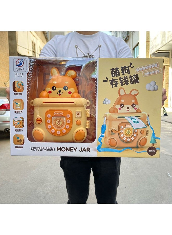 Children's Toys Adorable Piggy Bank Key Unlock Light Music Kindergarten Training Institutions Prizes Gift Box Wholesale-Color:311-23 Two Colors Random  - Image 3