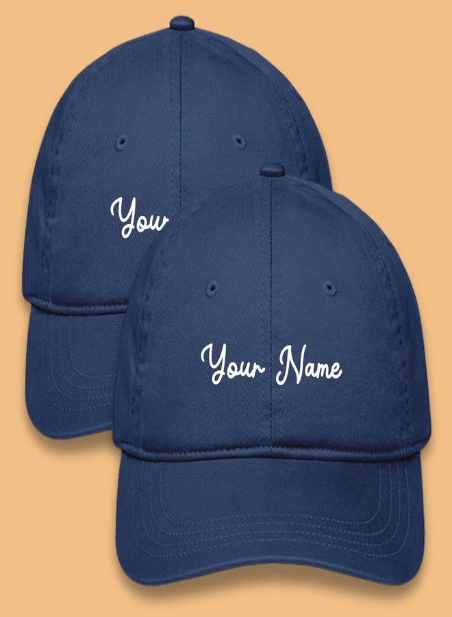Gogirgit Men Cotton Customised Name Cap, Free Size, Pack of 2, Black - Image 3