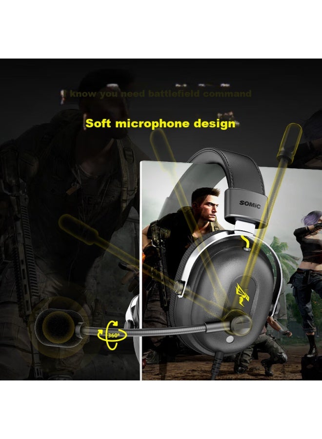 Somic G936 Pro+ Gaming Headset, Over-ear Commander With Microphone, Compeion-grade Computer Gaming Headset, 7.1 Channel, Cs2 Pubg Fps, Passive Noise Cancellation, Black Myth： Wukong - Image 2