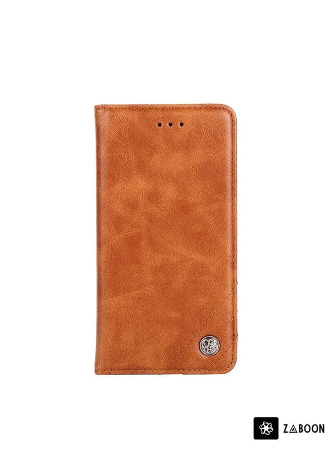 Zaboon - Protective Case For Nokia C3 Non-Magnetic Retro Texture Horizontal Flip Leather - Image 1