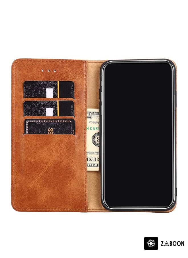 Zaboon - Protective Case For Nokia C3 Non-Magnetic Retro Texture Horizontal Flip Leather - Image 1