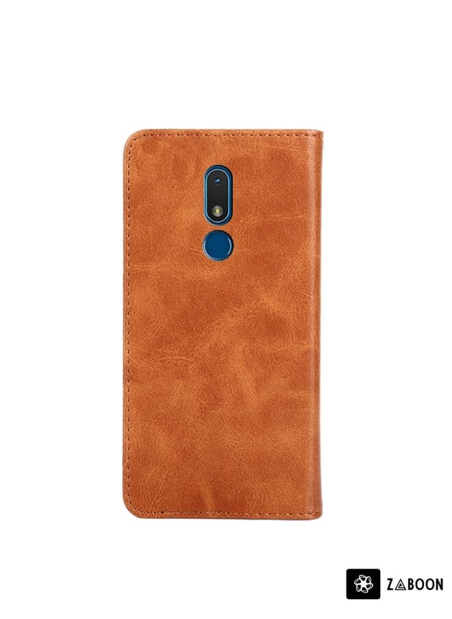 Zaboon - Protective Case For Nokia C3 Non-Magnetic Retro Texture Horizontal Flip Leather - Image 1