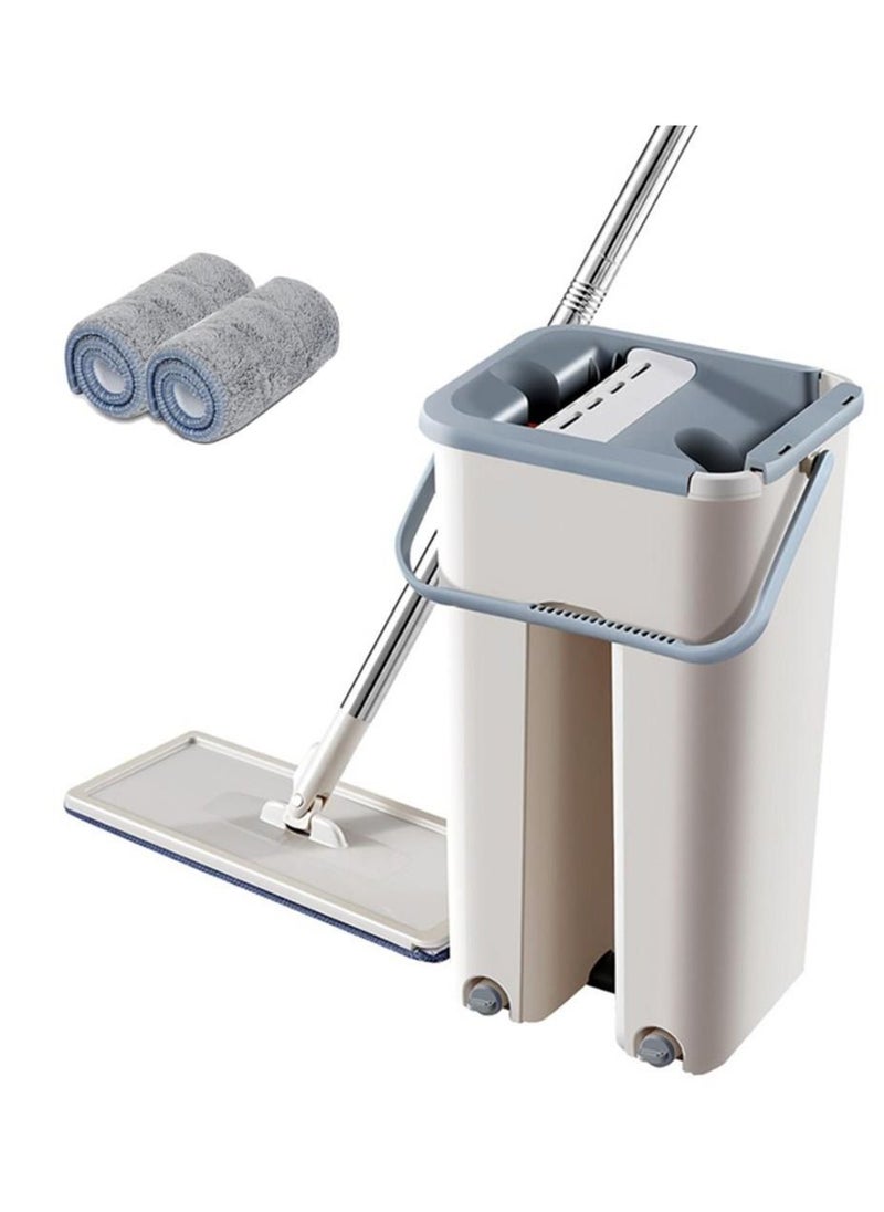 Scratch Flat Mop and 2 in 1 Bucket,Cleaning Mop Set Cleaning Mop,Floor Mop Mop Cleaning System Cleaner  - Image 1