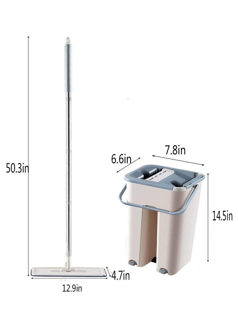 Scratch Flat Mop and 2 in 1 Bucket,Cleaning Mop Set Cleaning Mop,Floor Mop Mop Cleaning System Cleaner  - Image 4