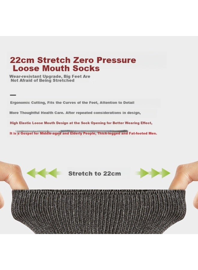 Sevfun Qisefang Men's Loose Socks, Middle-aged And Elderly Style, Comfortable And Non-binding, Thin Antibacterial Mid-calf Cotton Socks For Wide Feet - Image 5