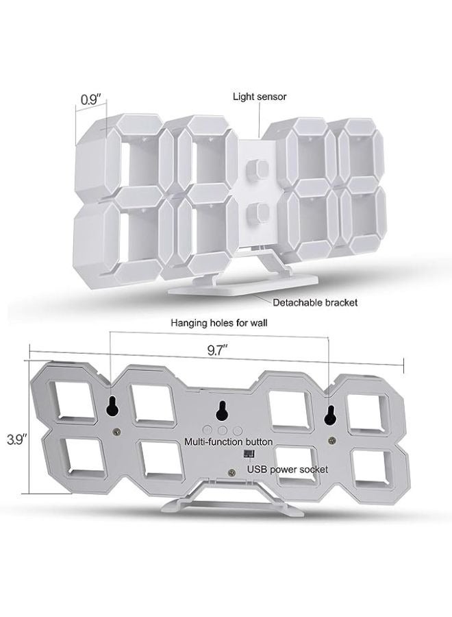 إيزي لايف ساعة مكتب رقمية LED، ساعات حائط للطاولة مقاس 9.7 بوصة، ساعة منبه لسطح المكتب قابلة للتعديل لمكتب وغرفة المعيشة المنزلية  - Image 2
