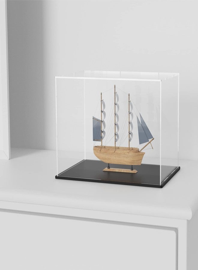 SVENJBB Acrylic Display Case, 10x5x5 Inch Acrylic Boxes for 1:24 Model Cars, Clear Display Cases with Matte Black Base and Lid - Image 2