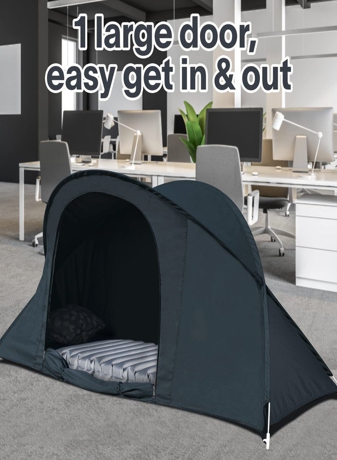 EighteenTek Bed Canopy Office Bed Tents Dream Tents Privacy Space Office Sleeping Tents Indoor One Person Lay Down NOT Sitting Pop Up Portable Frame Curtains Breathable Grey Cottage Grey 87"x28"x33"H - Image 3