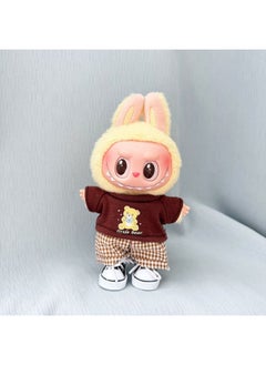 LABUBU 17cm Rabu Bu Doll Clothes Pendant - Simple Sakura Outfit Keychain (Clothes Only) 