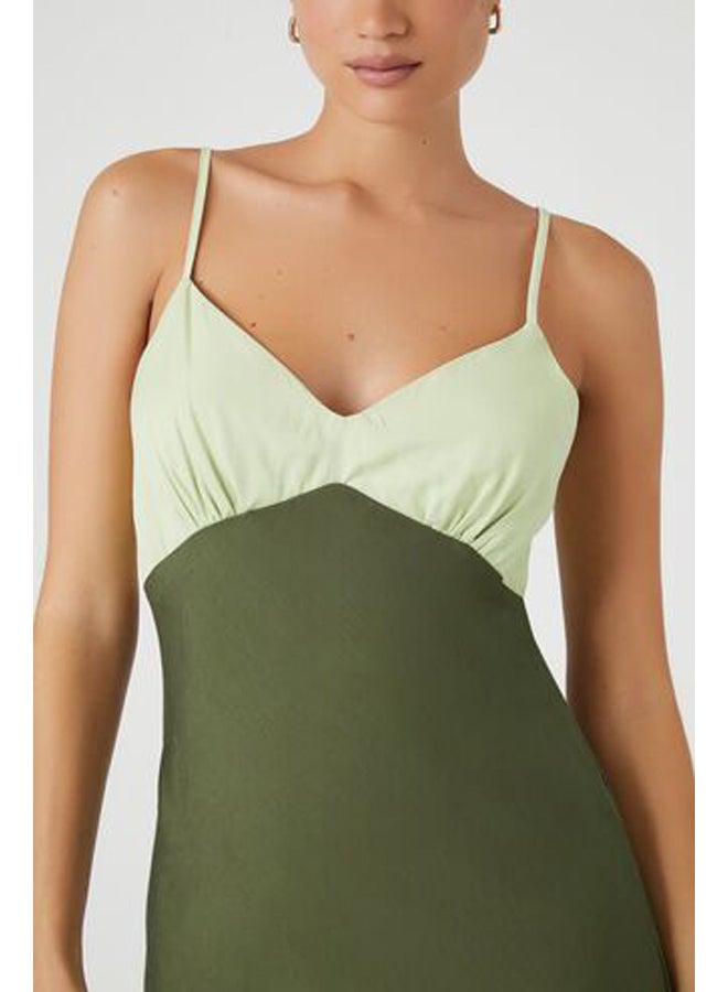 FOREVER 21 Colorblock Satin Maxi Slip Dress - Image 5