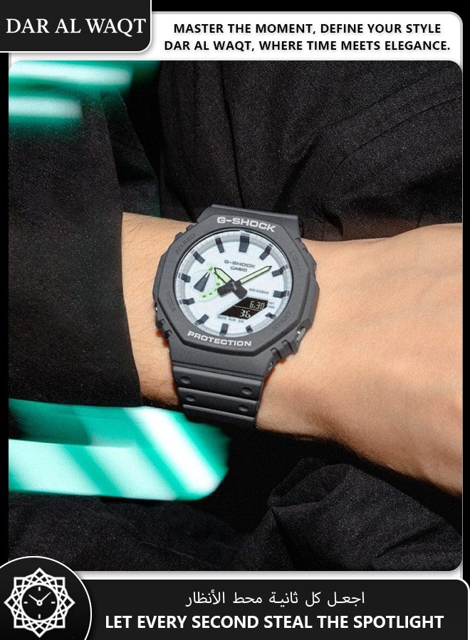 كاسيو ساعة كاسيو جي شوك GA-2100HD-8A إصدار الظلام المضيء - تصميم متوهج في الظلام، خلفية رمادية فحمية، موضوع الإمكانات الكامنة، مقاومة للصدمات - Image 2