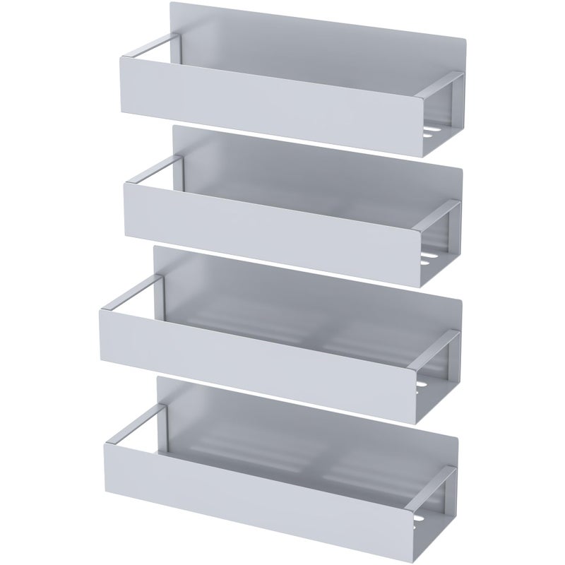 HuggieGems 4 Pack Magnetic Spice Storage Rack Organizer for Refrigerator and Oven, Gray Fridge Organizers and Storage - Image 5