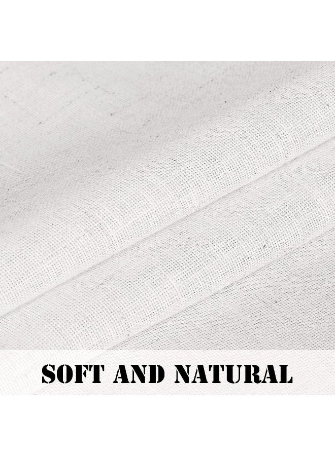 H.VERSAILTEX HVERSAILTEX Pair Set Nickel Grommet Natural Linen Blended Window Treatment Premium Soft Rich Light Filtering Semi Sheer Curtain Panels for Living Room  52x84Inch  Heathered White - Image 5