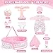 deAO Baby Doll Accessories Set Baby Doll Bassinet for 1218 Inch Baby Dolls Includes Clothes Carrier Bed Blanket Diapers Pretend Play Set Toys for Kids - Image 4