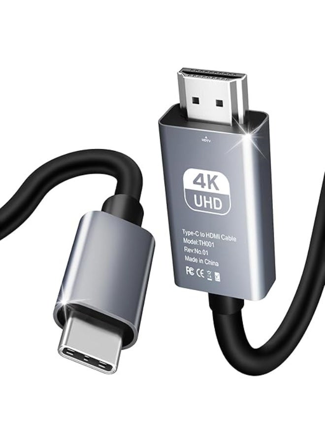 كابل USB-C إلى HDMI بطول 2 متر – إصدار 2024 – يدعم 4K@60Hz – متوافق مع Thunderbolt 3/4 – مثالي للابتوب والموبايل والتابلت - Image 1