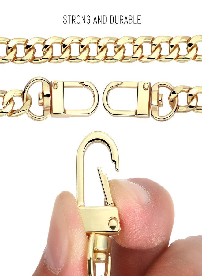 STORE 2508 4Pcs Purse Chain Strap 7.9 Inch (20Cm) DIY Flat Chain Purse Strap Extender Handle Bag Accessories Charms Decoration for Handbags Shoulder Bag (Vintage Black, Silver, Gold, Light Gold) - Image 3