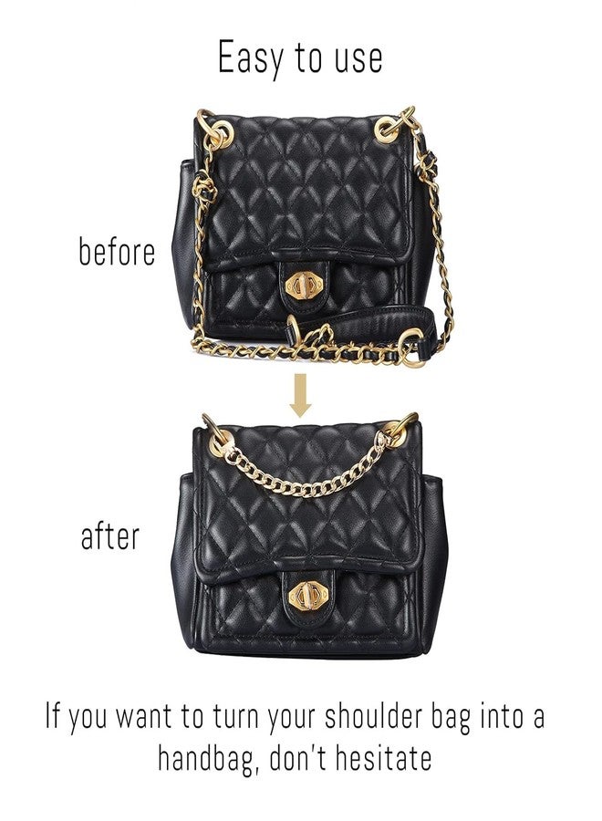 STORE 2508 4Pcs Purse Chain Strap 7.9 Inch (20Cm) DIY Flat Chain Purse Strap Extender Handle Bag Accessories Charms Decoration for Handbags Shoulder Bag (Vintage Black, Silver, Gold, Light Gold) - Image 5