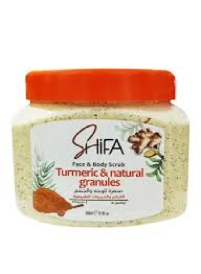 SHIFA Face And Body Scrub With Turmeric & Naturel Granules 500 ml