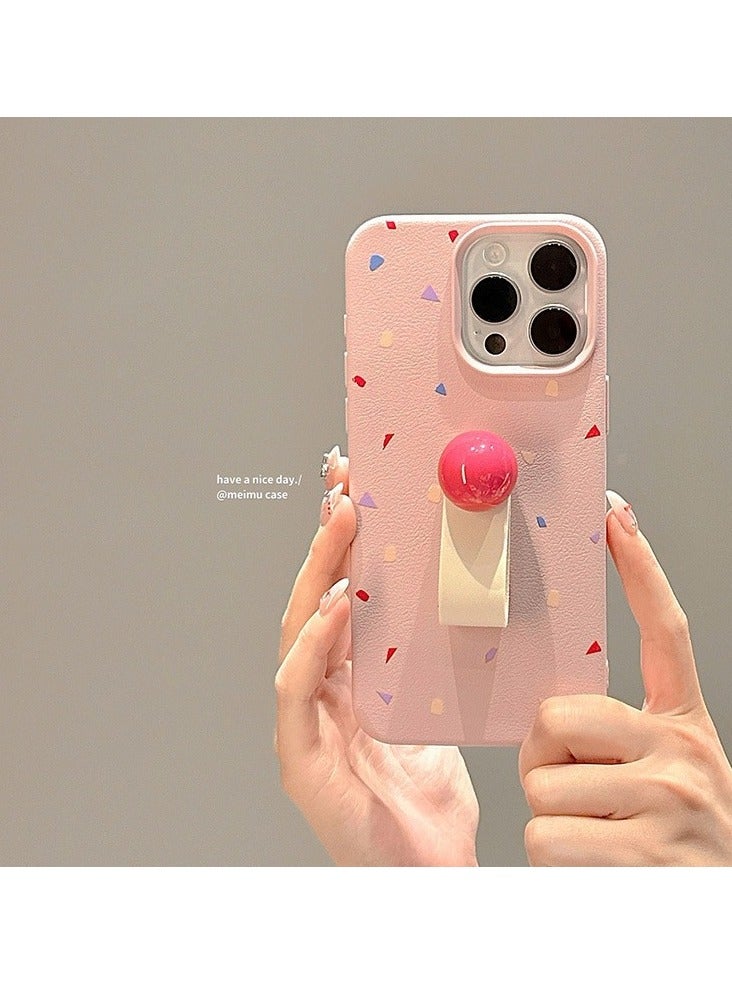 NIBEMINENT Protective TPU Case Cover For iPhone 14 Plus, Dermatoglyphic Foundation With Red Round Ball Ring