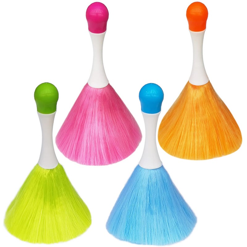 HDongany 4 Pack 8 Hand Grips Microfiber Washable DusterElectrostatic Feather Duster BrushCleaning Supplies for BookScreenSofaCarFurniturePhoto FramesAttracts Dust Like a Magnet Color