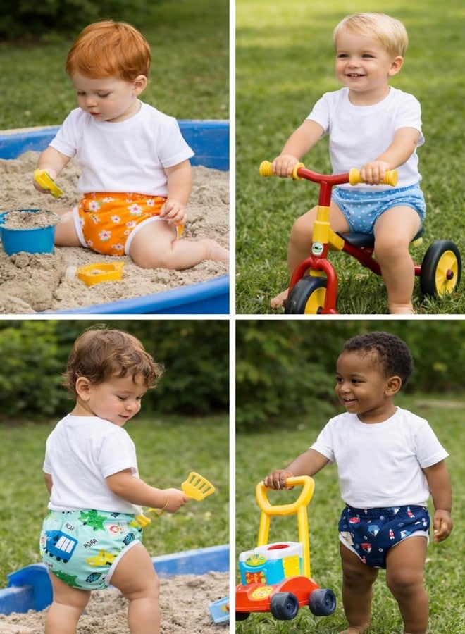 Tinnie frenzy Premium Baby Diaper Pants / Potty Training Panties / Padded Underwear for 0 - 4 Years | Soft, Washable & Reusable Cotton Nappies for Boys & Girls | Leakproof, Absorbent & Breathable | 2/3/4 Pack | Leakproof, Absorbent (Premium multicolor, 3-4 years, 3, count) - Image 4