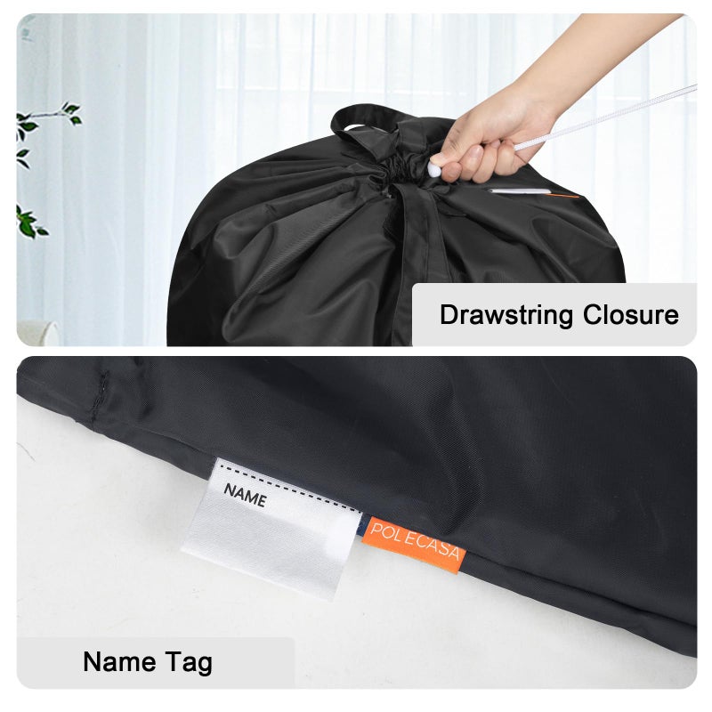 Polecasa Extra Large Heavy Duty Laundry Bag With 130Gsm Tear Resistant Fabric  Id Tag And Handles  Easy To Carry Dirty Clothes Drawstring Bag  Perfect For College Dorm  Travel  28 X36   Black - Image 5