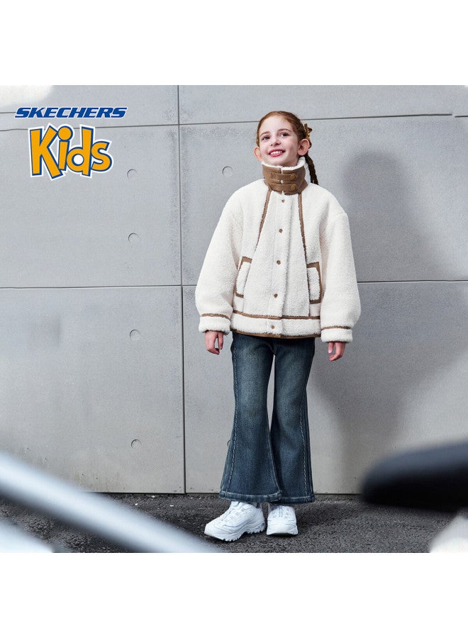 Skechers Girls' Kids Pants  Winter Trendy Casual Flared Jeans Nautical Blue 140 - Image 5