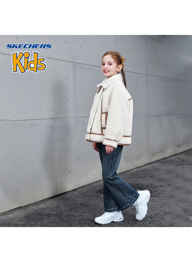 Skechers Girls' Kids Pants  Winter Trendy Casual Flared Jeans Nautical Blue 140 - Image 3