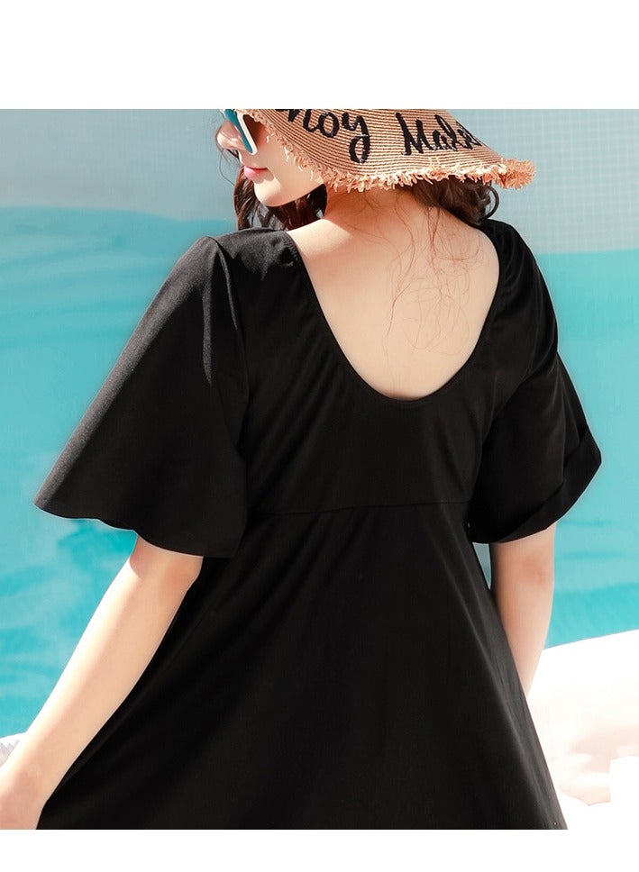 Skin Need Plus Size Women's One-Piece Swimdress – Tummy Control, Bust Support, Slimming and Stylish for Beach or Hot Spring - Image 3