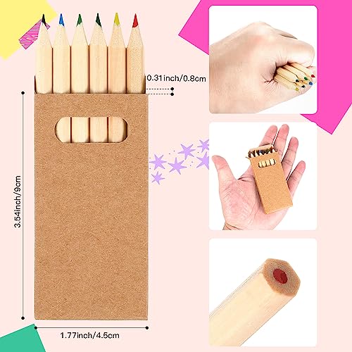 Faccito 100 Packs Mini Colored Pencils Bulk for Kids 35 Inch Small Coloring Drawing Pencil in Boxes 6 Different Color for Easter Gift Painting Birthday Party Favor Classroom School Supplies - Image 5