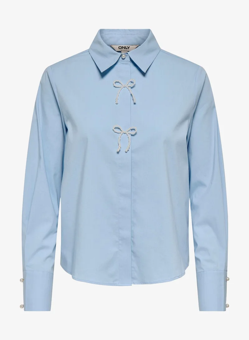 Only Casual Long Sleeve Pearl Shirt