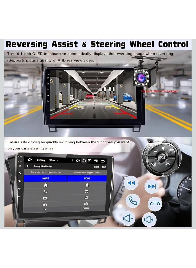 Car Stereo Android 13 for Toyota Tundra 2007–2013 / Sequoia 2008–2018, 10.1 Inch Touch Screen Car Radio, 2+32GB, Wireless CarPlay, GPS Navigation, Wi-Fi, Bluetooth, Mirror Link, Steering Wheel Control - Image 2