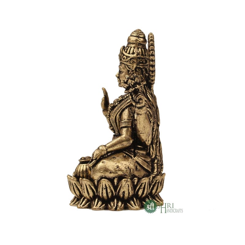 INDICAST Brass 2 Goddess Maa Laxmi Idol Murti Statue for Home and Office 5x3x2 cms 40gm - Image 5