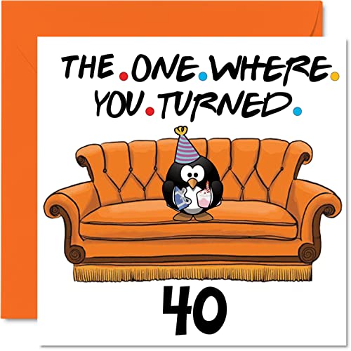 Stuff4 Fun 40th Birthday Cards for Men Woman - The One Where - Funny Birthday Card for Dad Mom Brother Sister Grandpa Nanny Grandma Uncle Aunt, 5.7 x 5.7 Inch Greeting Cards, 40th Birthday Card - Image 1