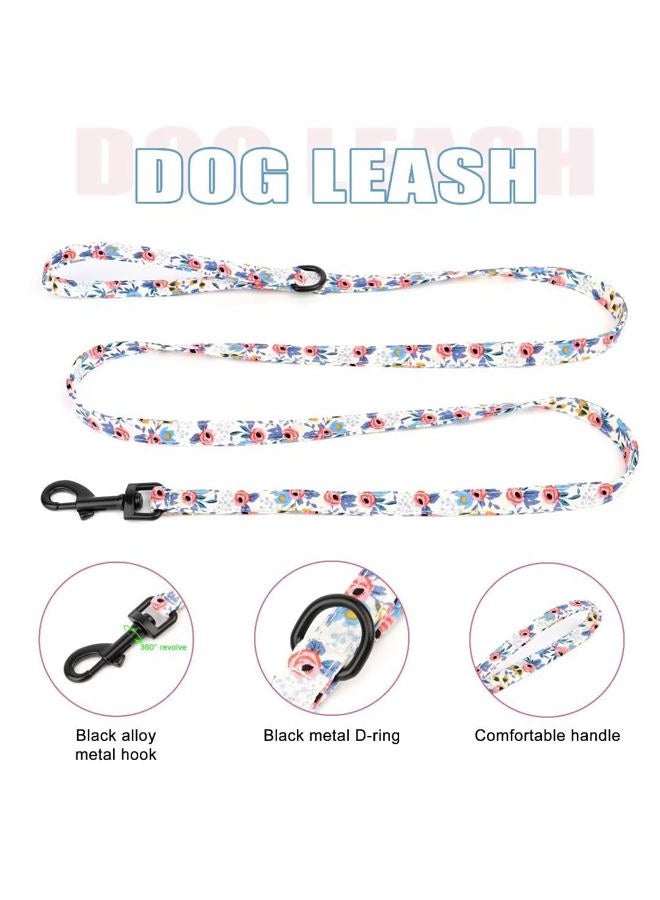 BEIRUI Cute Girl Dog Collars, Harnesses & Leashes Set - Adjustable Dog Collar and Leash Set with Flower - Soft Mesh Dog Vest Harness for Puppies Small & Extra Small Dogs Cats (Blue,XXS) - Image 5