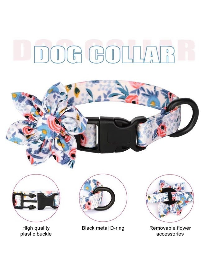 BEIRUI Cute Girl Dog Collars, Harnesses & Leashes Set - Adjustable Dog Collar and Leash Set with Flower - Soft Mesh Dog Vest Harness for Puppies Small & Extra Small Dogs Cats (Blue,XXS) - Image 4