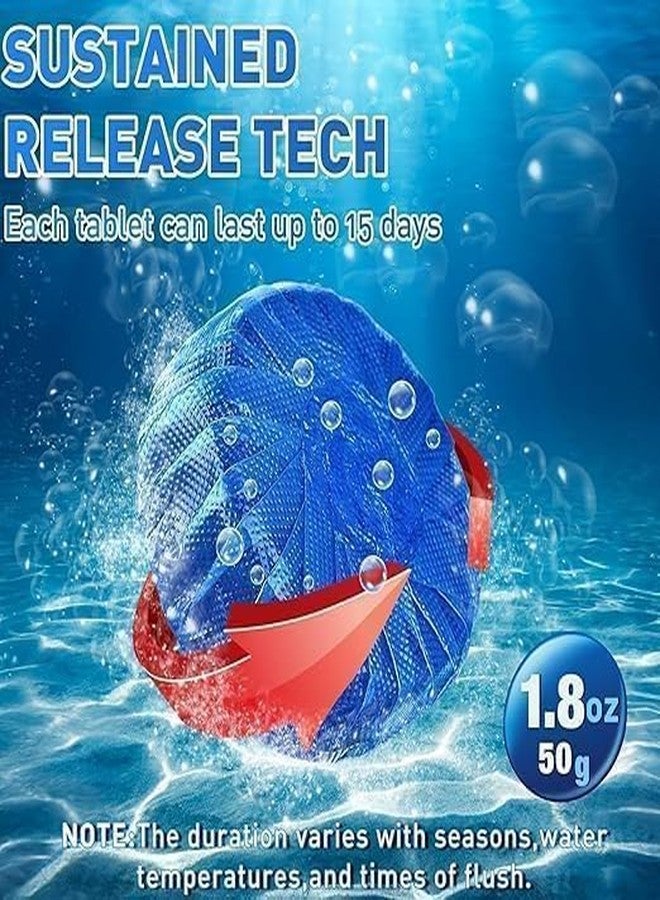 MBKOH Flush Toilet Bowl Cleaner Tablets (30 Tablet) Automatic Toilet Tank Cleaner, Blue Freshener Tablets for Stain Removal, Deodorizing & Long-Lasting Cleaning - Easy to Use, Septic Safe (30) - Image 2