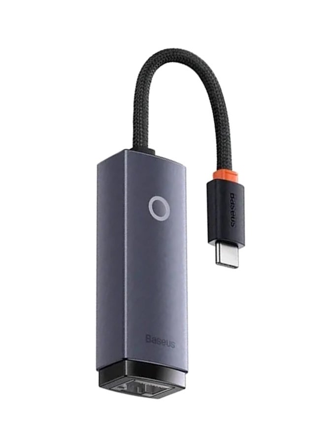 Baseus USB C to Ethernet Adapter Braided Cable Type C Thunderbolt 3 to RJ45 Gigabit LAN Network Adapter Compatible with MacBook Pro, MacBook Air, iPad Pro, Surface Book, Dell XPS, Chromebook, and more Grey - Image 1
