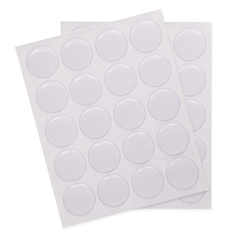 Shapenty 1Inch25mm Clear Round Epoxy Resin Dome Stickers Circles Dots for Bottle Cap Pendant Necklace Magnets Jewelry Art Craft Hair Bows Scrapbooking Card Making 40PCS