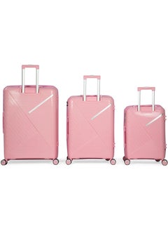 Generic 3-Piece Luggage Set – Unbreakable PP Material, Scratch & Shock Resistant, Lightweight & Durable – Pink  - Image 3