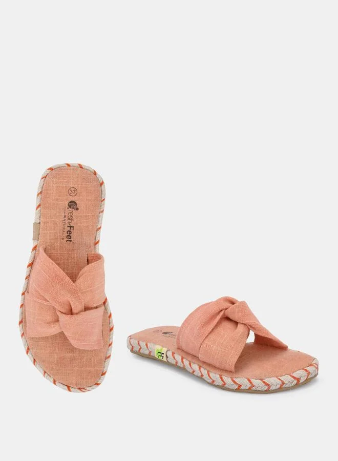 Fresh Feet Fresh Feet Twist Strap Open Toe Flat Sandal