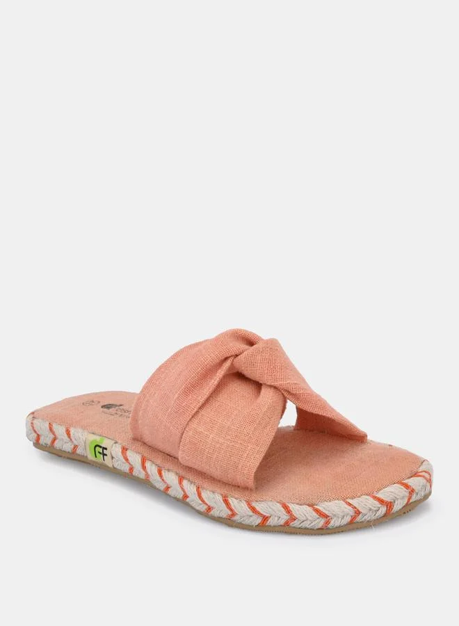 Fresh Feet Fresh Feet Twist Strap Open Toe Flat Sandal